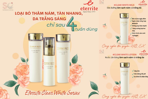 Bộ kem trị nám và trắng da Eterrite Clear White Series