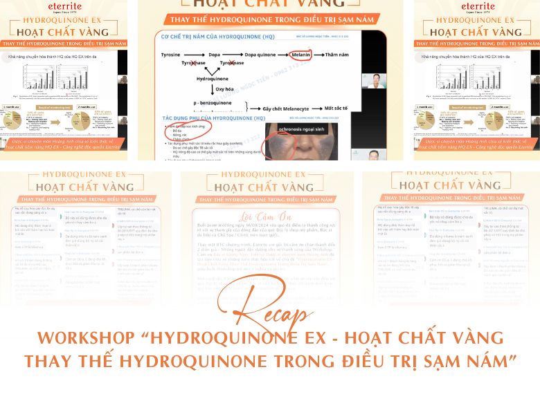 RECAP| WORKSHOP ZOOM ONLINE “HYDROQUINONE EX – HOẠT CHẤT VÀNG THAY THẾ HYDROQUINONE TRONG ĐIỀU TRỊ SẠM NÁM”